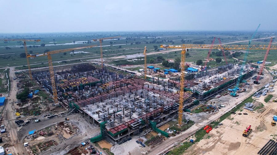 <div class="paragraphs"><p>Construction underway at the Noida International Airport, in Gautam Buddha Nagar district.</p></div>