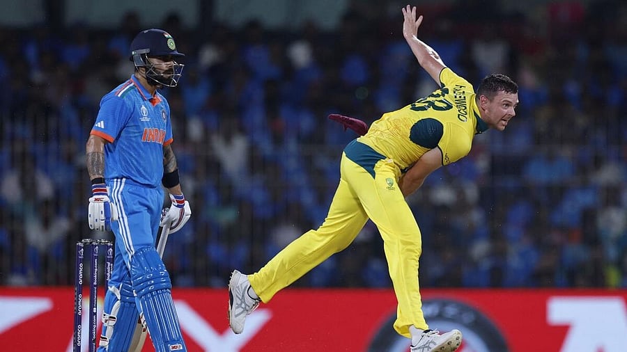 <div class="paragraphs"><p>Australia's Josh Hazlewood in action.</p></div>