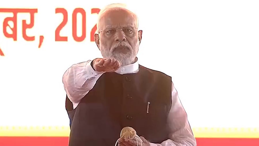 <div class="paragraphs"><p>Prime Minister Narendra Modi at the&nbsp; the culmination event of Azadi Ka Amrit Mahotsav.</p></div>