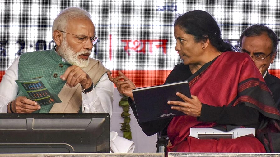 <div class="paragraphs"><p>PM Narendra Modi with Finance Minister Nirmala Sitharaman.&nbsp;</p></div>