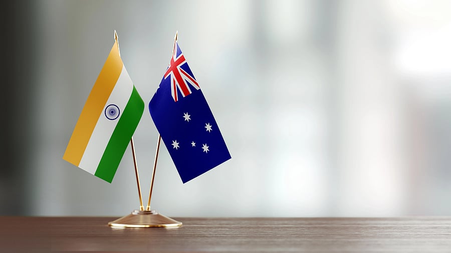 <div class="paragraphs"><p>Representative image of India and Australia flags on a table. </p></div>