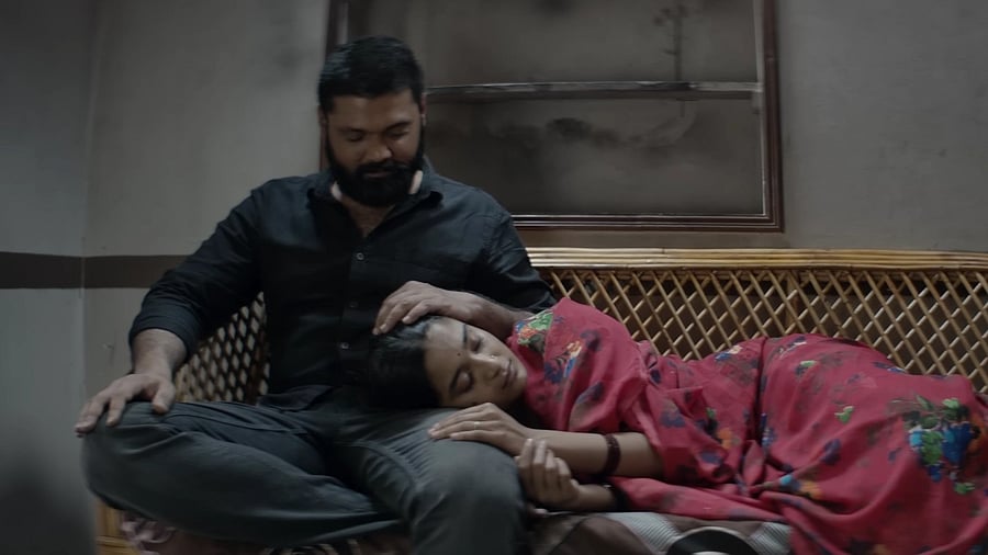 <div class="paragraphs"><p>Rakshit Shetty and Chaitra Achar in&nbsp; Sapta Sagaradaache&nbsp;Ello- Side B.</p></div>