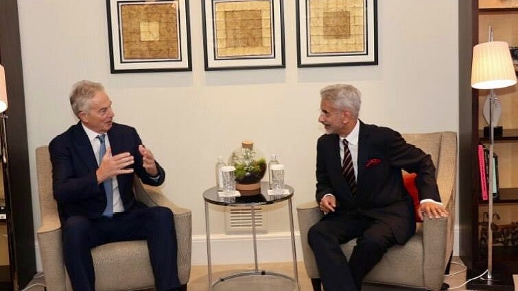 <div class="paragraphs"><p>EAM S Jaishankar with former UK PM Tony Blair.&nbsp;</p></div>