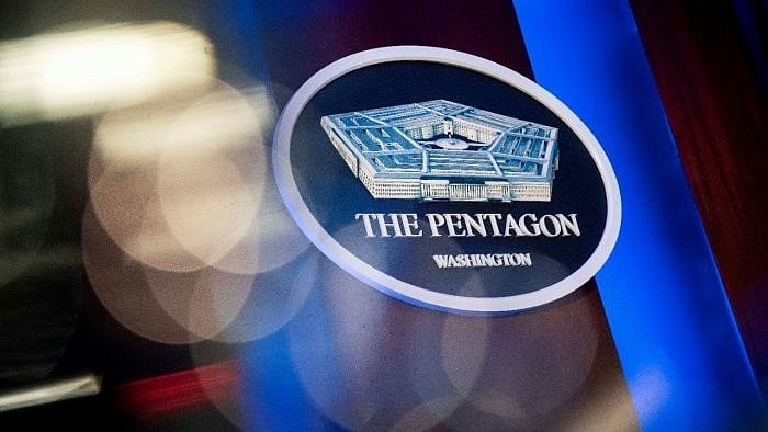 <div class="paragraphs"><p>The Pentagon logo is seen behind the podium in the briefing room at the Pentagon in Arlington. </p></div>