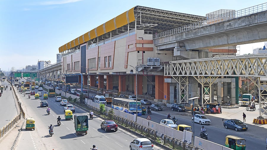The Hosur Road Metro station.