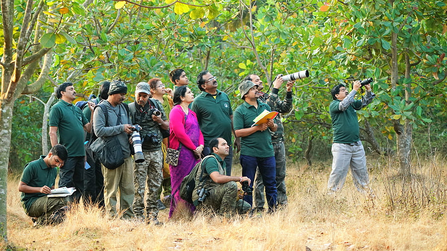 Citizen scientists and experts document birds around Kaiga in Uttara Kannada during a Bird Marathon.