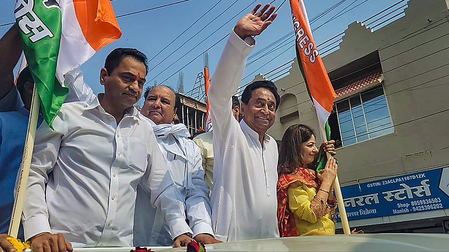 <div class="paragraphs"><p>Madhya Pradesh Congress chief Kamal Nath during his election campaign for Assembly polls, in Chhindwara, Monday, Nov. 13, 2023. </p></div>