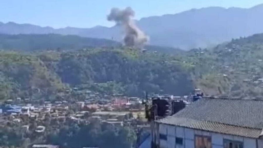 <div class="paragraphs"><p>Photo after an airstrike in Myanmar. </p></div>