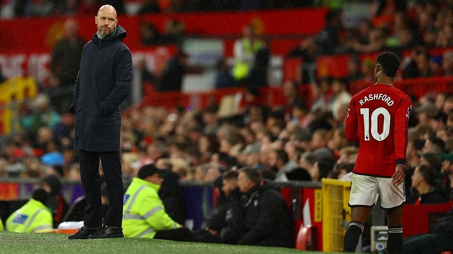 <div class="paragraphs"><p>Manchester United manager Erik Ten Hag and forward Marcus Rashford.</p></div>