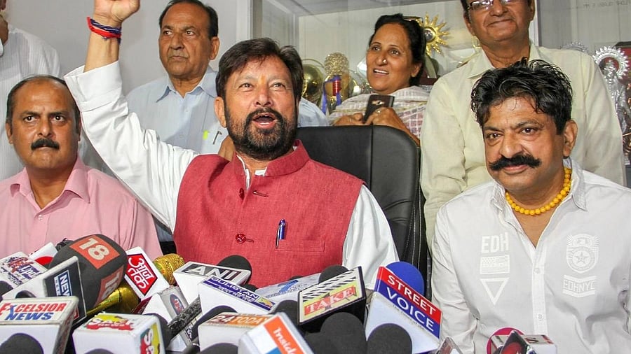 <div class="paragraphs"><p>File photo of Choudhary Lal Singh addressing a press conference.</p></div>