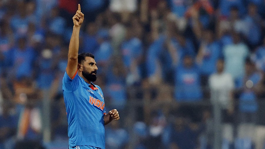 <div class="paragraphs"><p>Mohammed Shami celebrates after taking the wicket of New Zealand's Lockie Ferguson, caught out by K L Rahul to win the match and advance to the finals. </p></div>