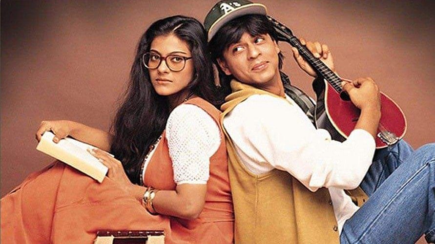 <div class="paragraphs"><p>Kajol and Shah Rukh Khan in a still from the Bollywood film&nbsp;<em>Dilwale Dulhania Le Jayenge.</em></p></div>