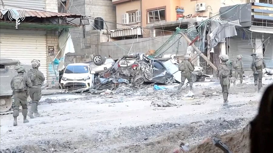 <div class="paragraphs"><p>Israeli soldiers operate amid the ongoing ground operation of the Israeli army against Palestinian Islamist group Hamas, at a location given as Gaza Strip, in this screengrab taken from a handout video released on November 21, 2023. </p></div>