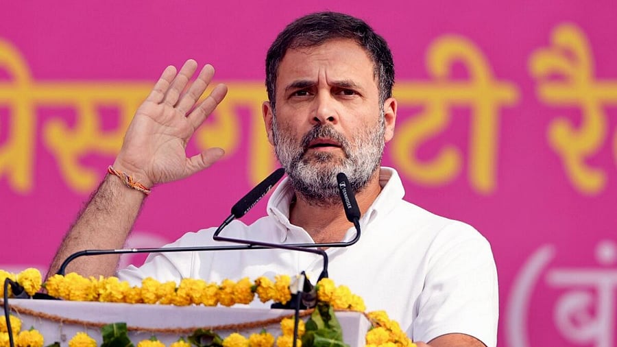 <div class="paragraphs"><p>Congress leader Rahul Gandhi addresses a public meeting ahead of Rajasthan Assembly elections, in Bundi district. </p></div>