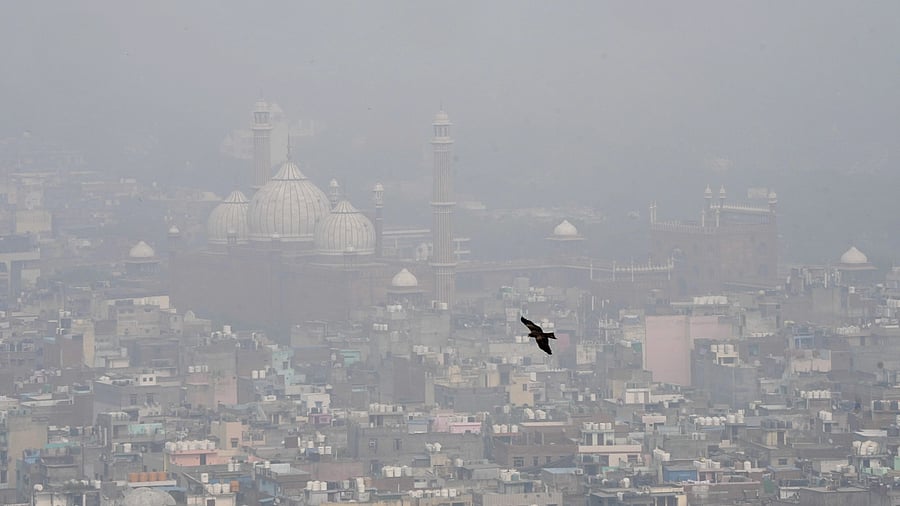 <div class="paragraphs"><p> The capital city of Delhi enveloped in smog.</p></div>
