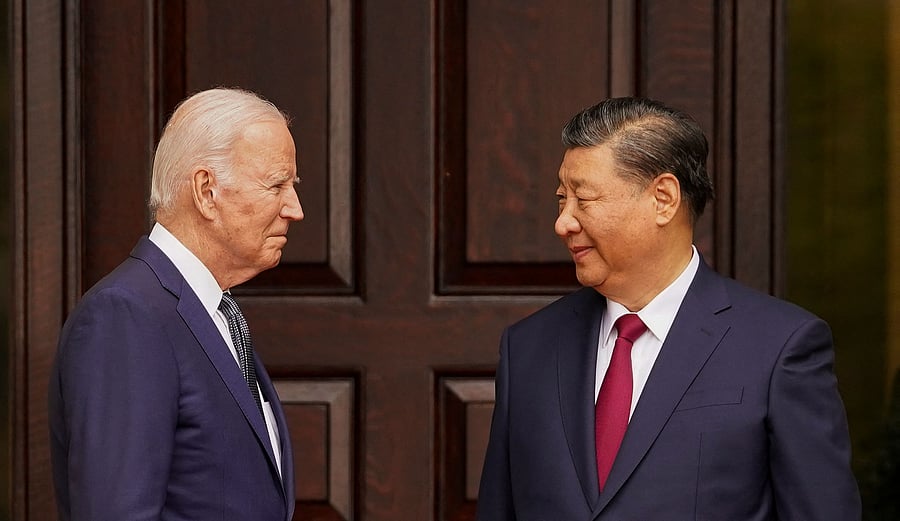 <div class="paragraphs"><p>U.S. President Joe Biden meets with Chinese President Xi Jinping at Filoli estate on the sidelines of the Asia-Pacific Economic Cooperation summit, in Woodside, California, U.S., November 15, 2023.</p></div>