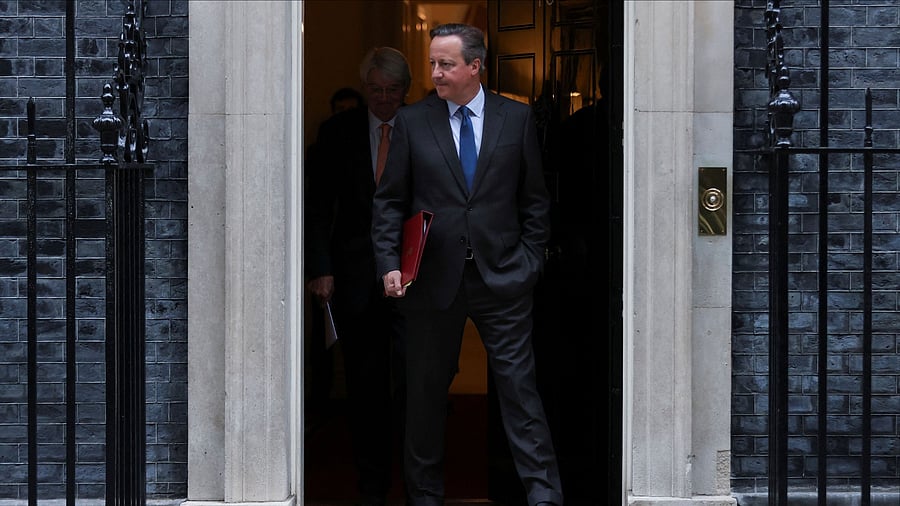 <div class="paragraphs"><p>Britain's Foreign Secretary David Cameron and Minister for Development Andrew Mitchell depart 10 Downing Street following a Cabinet meeting in London, Britain, November 14, 2023. </p></div>