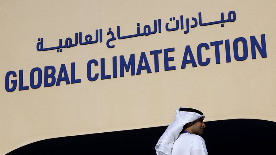 <div class="paragraphs"><p>A man in traditional Emirati clothes attends the first day of UN's COP28 climate summit, in Dubai, United Arab Emirates, November 30, 2023.</p></div>