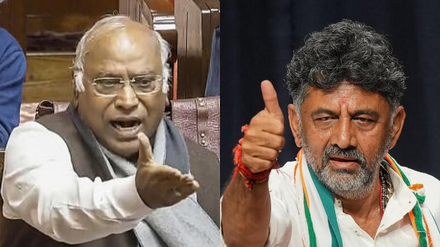 <div class="paragraphs"><p>Congress President Mallikarjun Kharge (left) and Karnataka Deputy CM D K Shivakumar.</p></div>