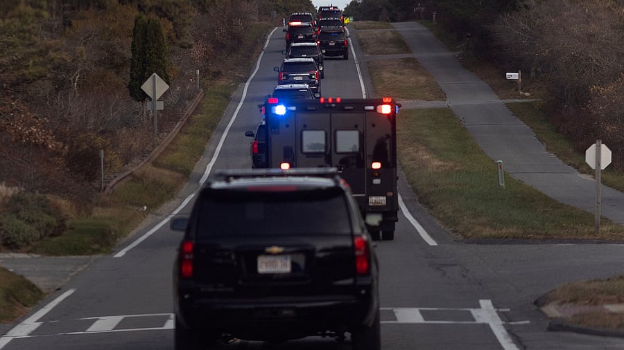 <div class="paragraphs"><p>The motorcade of US President Joe Biden.</p></div>