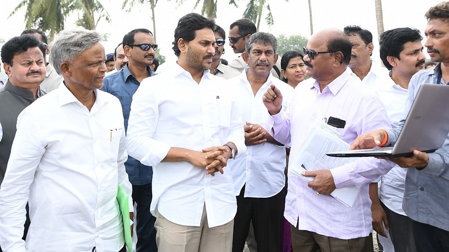 <div class="paragraphs"><p>He first visited Tirupati district and sanctioned repair works worth Rs 32 crore, which included 110 tanks, roads and other infrastructure on war footing.</p></div>