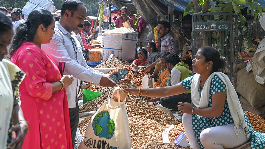 <div class="paragraphs"><p>Eager visitors transform Bull Temple Road and Bugle Rock Road into bustling havens, combining purchase of peanuts with a visit to the temple. </p></div>