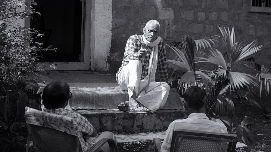 Scholar and researcher Shamba Joshi in a discussion.