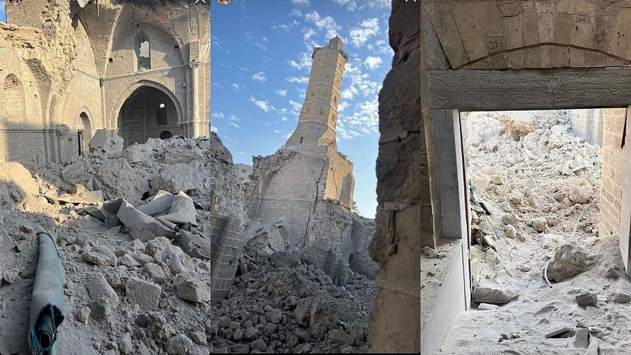 <div class="paragraphs"><p>Images being shared on social media of the alleged destruction of the Omari mosque. DH could not independently verify the pictures.</p></div>