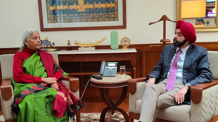 <div class="paragraphs"><p>Finance Minister Nirmala Sitharaman with World Bank Group President Ajay Banga.</p></div>