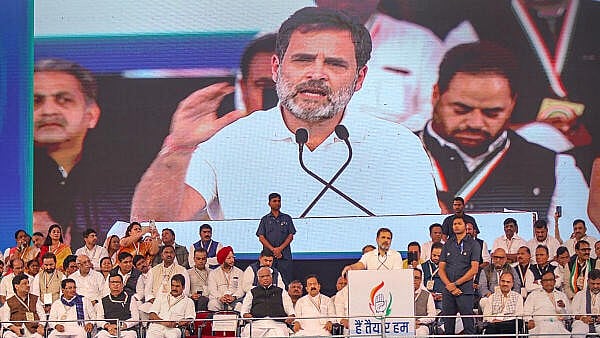 <div class="paragraphs"><p>Congress leader Rahul Gandhi speaks during party's 'Hain Tayyar Hum' rally organised on party's foundation day, in Nagpur.</p></div>