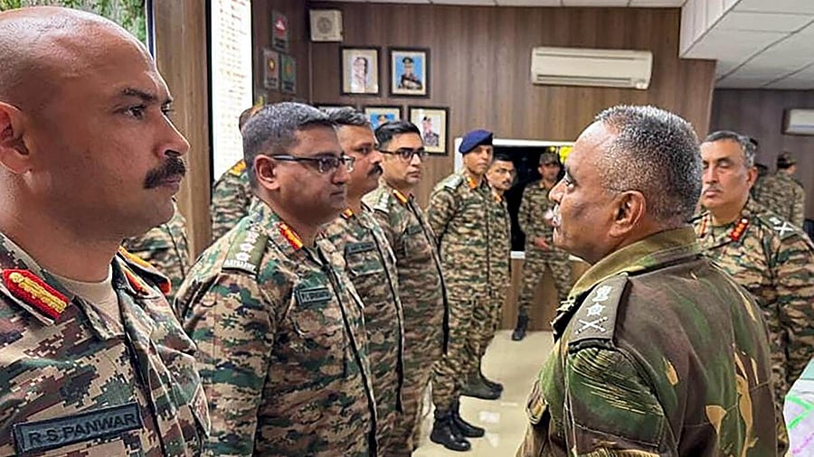 <div class="paragraphs"><p>Chief of Army Staff General Manoj Pande during a visit to review the security situation in the Poonch sector, Monday, Dec. 25, 2023.</p></div>