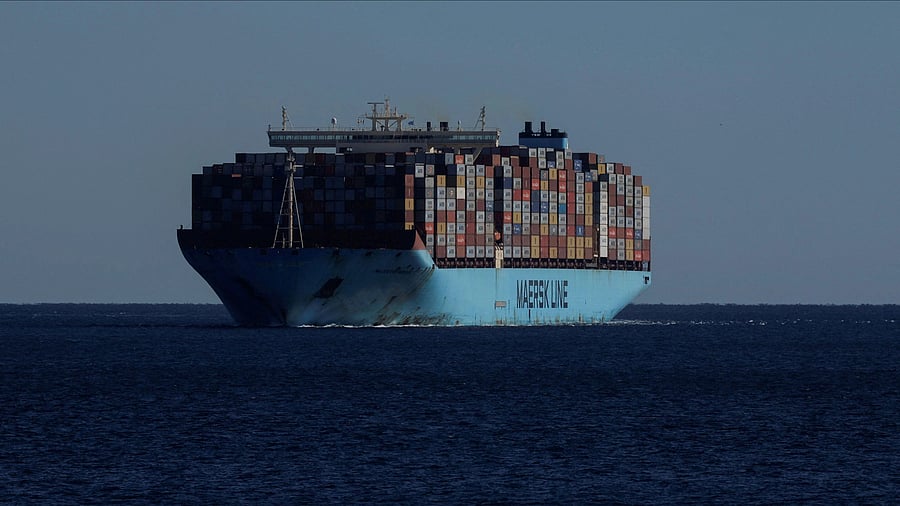 <div class="paragraphs"><p>FILE PHOTO: Containers are seen on the Maersk's Triple-E giant container ship.</p></div>