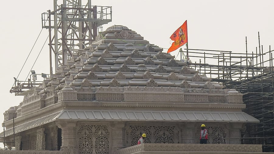<div class="paragraphs"><p>Under-construction Shri Ram Janmabhoomi temple during a media tour organised by Shri Ram Janmbhoomi Teerth Kshetra, in Ayodhya, Tuesday, Dec26, 2023. </p></div>