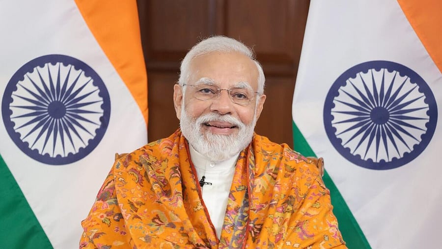 <div class="paragraphs"><p>Prime Minister Narendra Modi interacts with the beneficiaries of ‘Viksit Bharat Sankalp Yatra’ via video conferencing.</p></div>