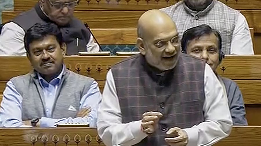 <div class="paragraphs"><p>Union Home Minister Amit Shah speaks in the Lok Sabha during the Winter session of Parliament, in New Delhi.</p></div>
