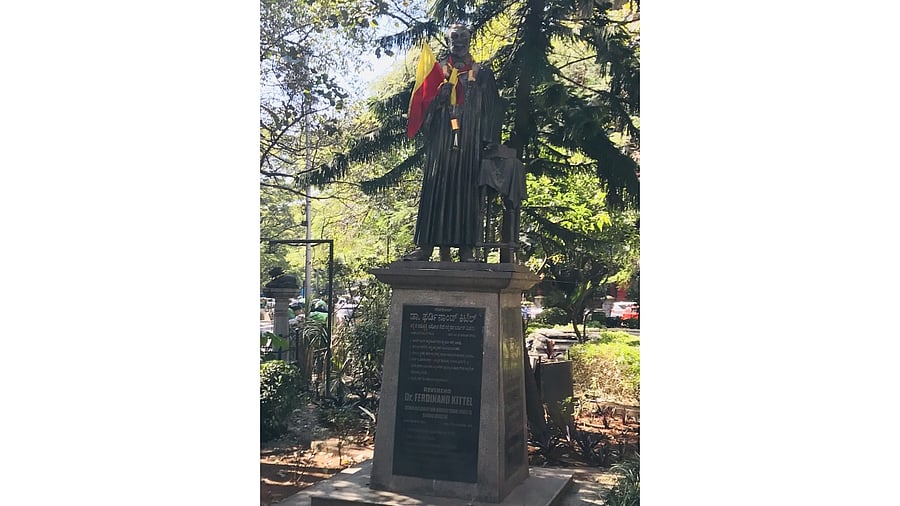 <div class="paragraphs"><p>Kittel's statue on MG Road in Bengaluru.</p></div>