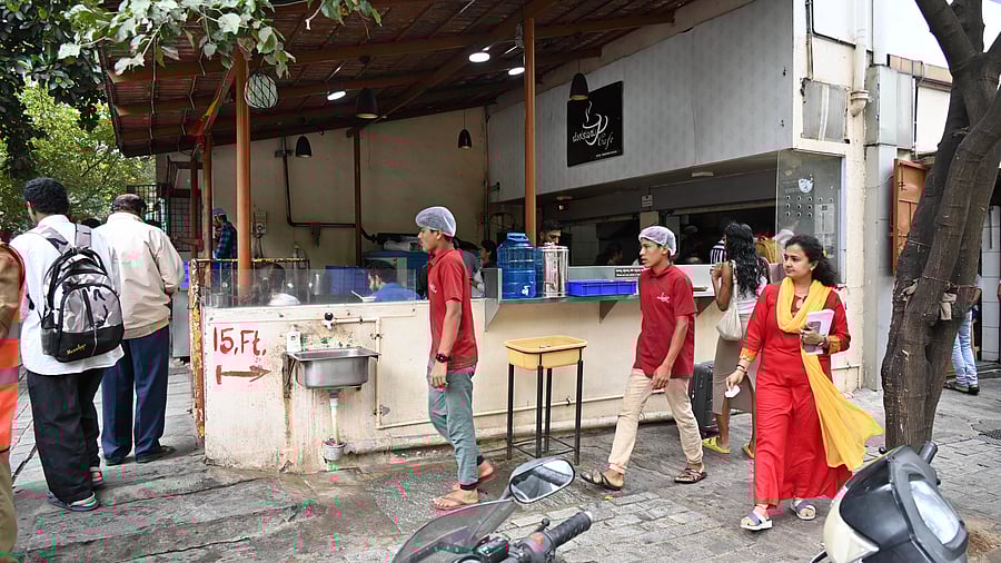 <div class="paragraphs"><p>Footpaths in Jayanagar are being encroached for commercial purposes. </p></div>