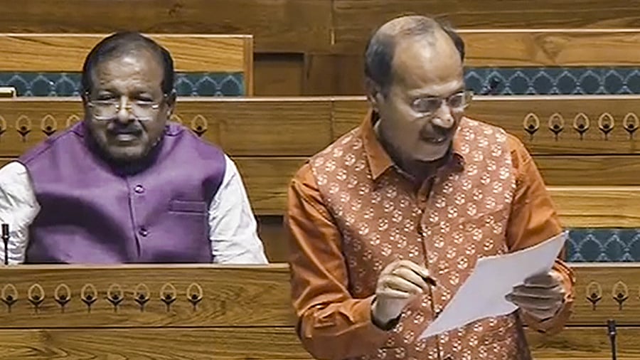 <div class="paragraphs"><p>Congress MP Adhir Ranjan Chowdhury speaks in the Lok Sabha during the Winter session of Parliament, in New Delhi, Tuesday, Dec. 12, 2023</p></div>