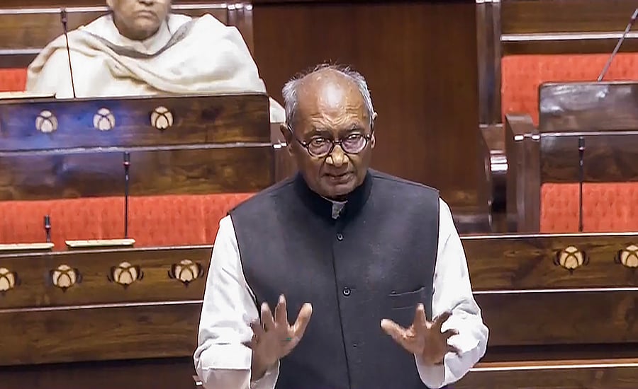 <div class="paragraphs"><p>Congress MP Digvijaya Singh speaks in the Rajya Sabha during the Winter session of Parliament, in New Delhi.</p></div>