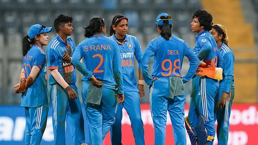 <div class="paragraphs"><p>Indian bowler Pooja Vastrakar with teammates celebrates the wicket of Australian batter Beth Mooney during the first ODI cricket match between India-W and Australia-W at the Wankhede stadium in Mumbai, Thursday, Dec. 28, 2023. </p></div>