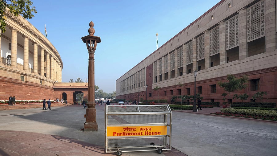 <div class="paragraphs"><p> Parliament House complex wears a deserted look after a security breach on the anniversary of the 2001 Parliament terror attack, during the Winter session, in New Delhi, Thursday, Dec. 14, 2023. </p></div>