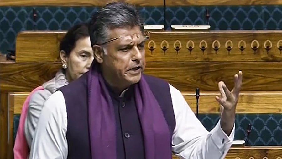 <div class="paragraphs"><p>Congress MP Manish Tewari speaks in the Lok Sabha during the Winter session of Parliament, in New Delhi</p></div>