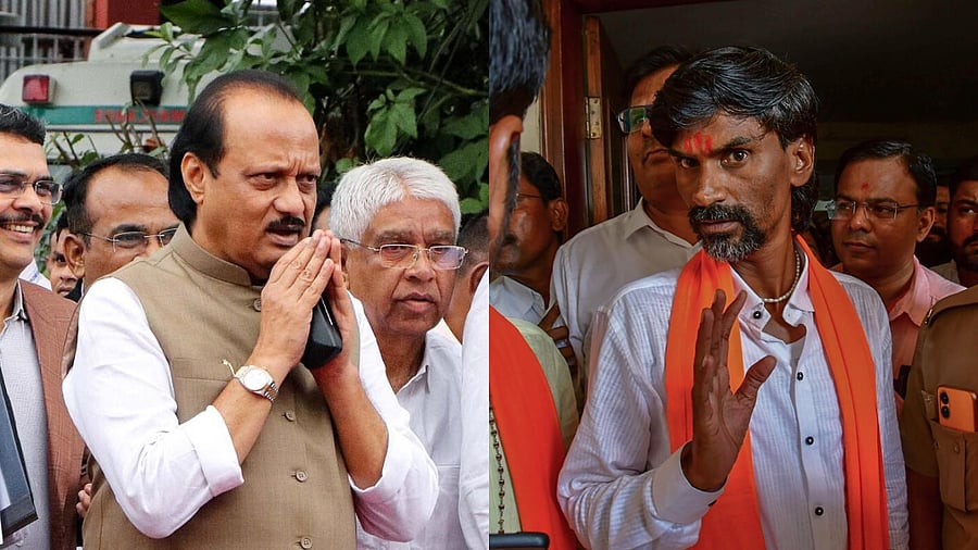 <div class="paragraphs"><p>Ajit Pawar and Manoj Jarange (R)</p></div>