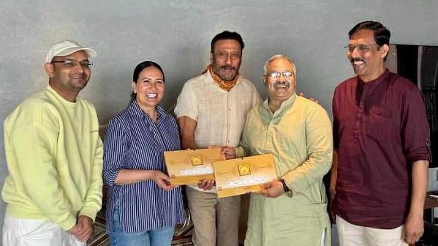 <div class="paragraphs"><p>The 66-year-old actor shared the images from the temple officials' visit to his residence with the invitation.</p><p></p></div>