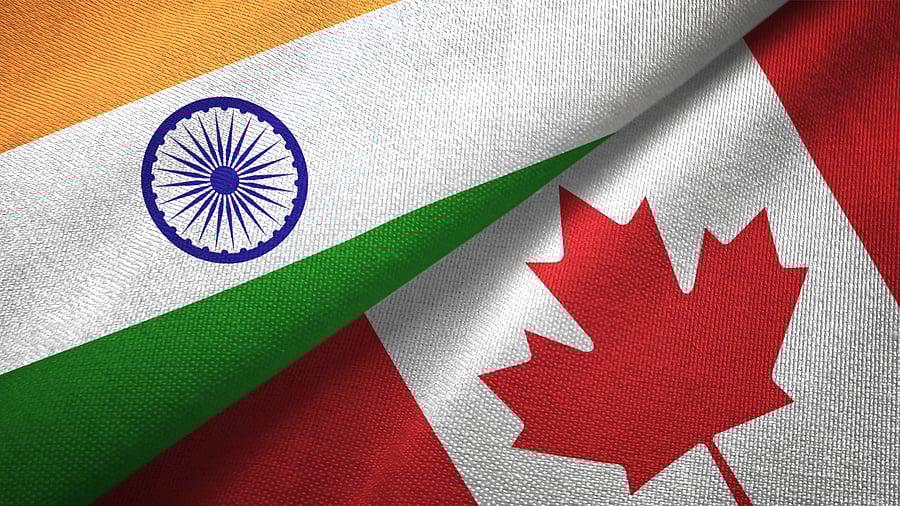 <div class="paragraphs"><p>India and Canada's National flag.</p></div>