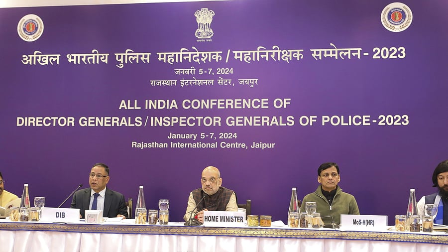 <div class="paragraphs"><p>Amit Shah speaks at the DGPs/IGPs Conference in Jaipur on Friday. </p></div>