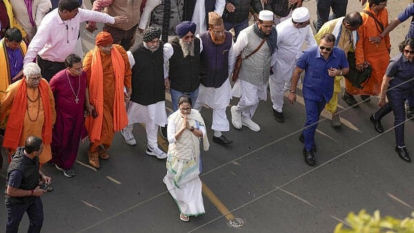 <div class="paragraphs"><p>Mamata Banerjee during 'all-faith harmony' rally.</p></div>