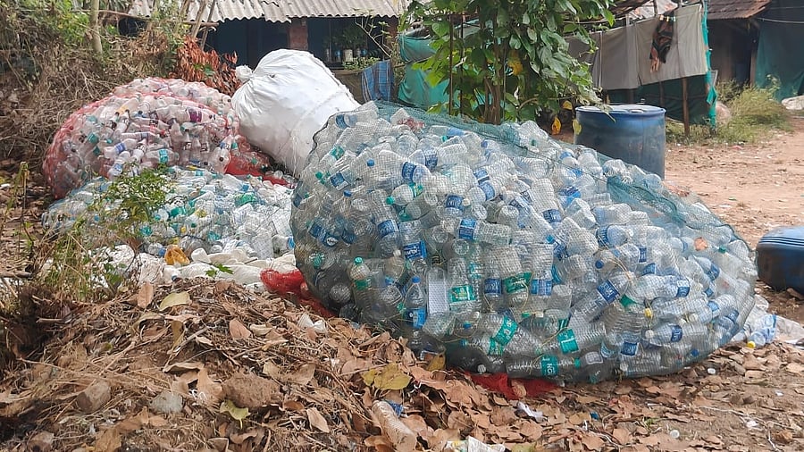 <div class="paragraphs"><p>Plastic bottles used by fishermen&nbsp;from Tamil Nadu for capturing squids.</p></div>