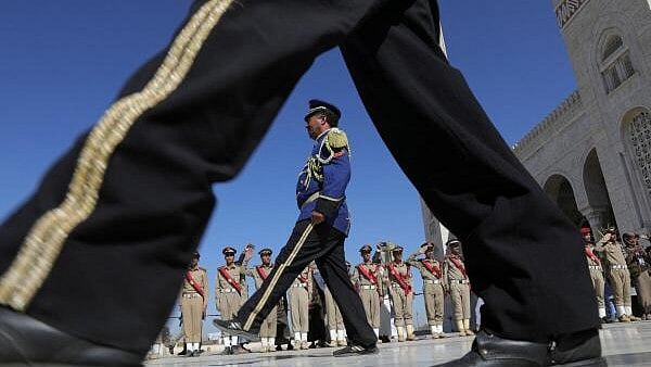 <div class="paragraphs"><p>Military funeral procession of Houthi fighters killed in recent US-led strikes on Houthi targets, in Sanaa, Yemen January 17, 2024.</p></div>