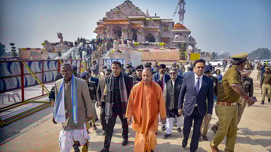 <div class="paragraphs"><p>Uttar Pradesh Chief Minister Yogi Adityanath during a visit to the Ram temple in Ayodhya.</p></div>